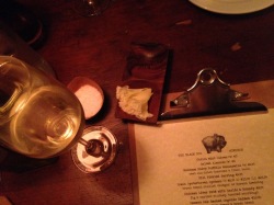 Beginning of our evening with a sparkling wine and shavings of Tete de Moin. That menu. That Wine List! Foodie Heaven.